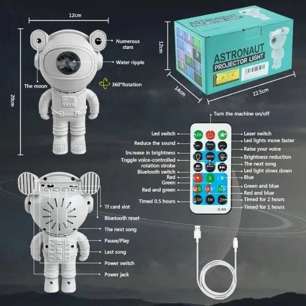 Customizable Astronaut Galaxy Projector – Lamp for Kids - ledoons