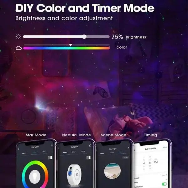 Northern Lights Star Projector - Aurora LED Night for Kids Room & Relaxing Ambience Galaxuse - ledoons