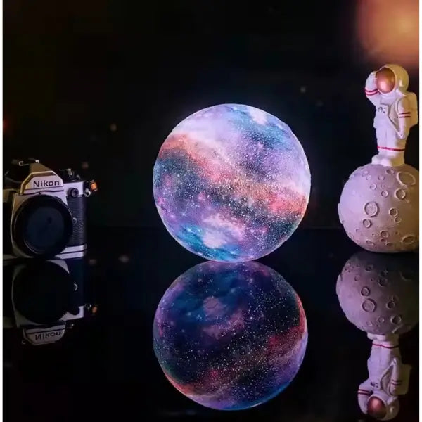 Galaxy Moon Lamp - 16 Colors, Rechargeable, Remote & Touch