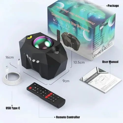 LunarGlow Galaxy Projector - Moonlight, Aurora & Starfield Show - ledoons