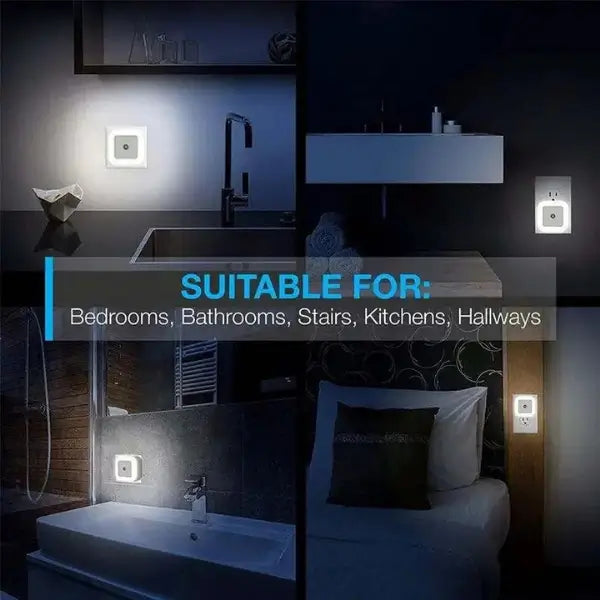 Set of 4 Mini Plug-In LED Night Light With Auto Sensor