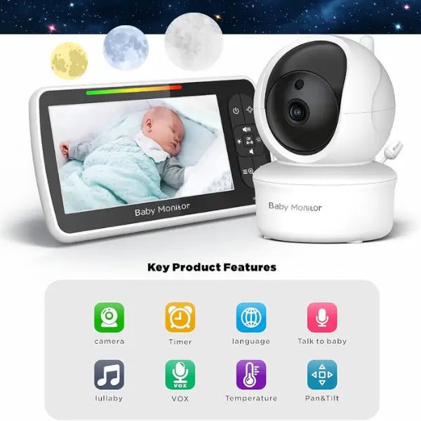 HD Night Vision Camera Baby Monitor with 2 - Way Audio & Pan/Tilt - PTZ - ledoons
