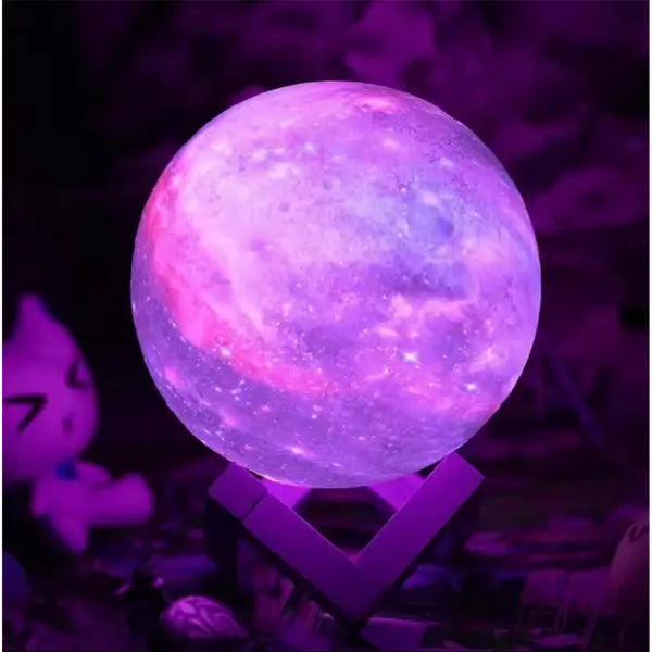 Galaxy Moon Lamp - 16 Colors, Rechargeable, Remote & Touch