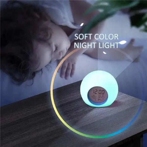 KidoClock - LED Digital Alarm Clock with Soft Night Light & Fun Features - ledoons