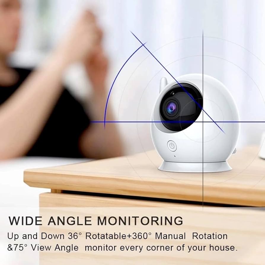 Baby Monitor PTZ - 360° Panoramic View - Wide-Angle Camera & Night Vision