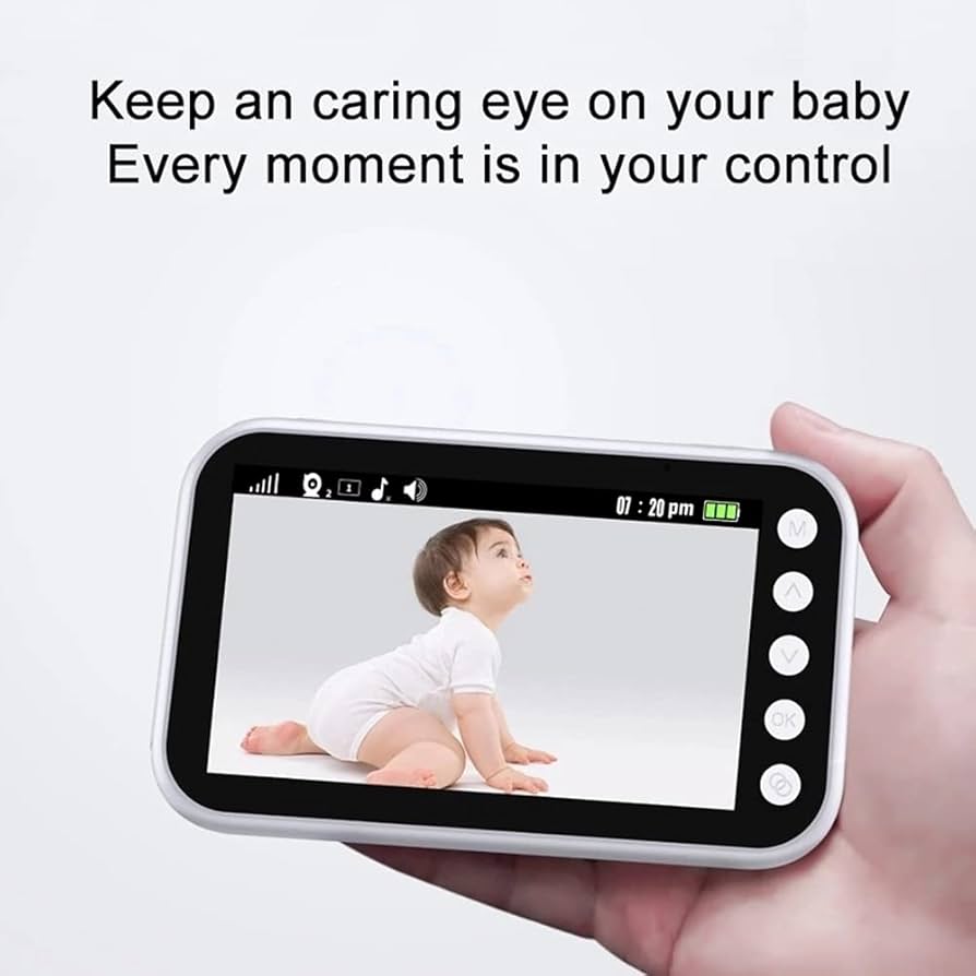 Baby Monitor PTZ - 360° Panoramic View - Wide-Angle Camera & Night Vision