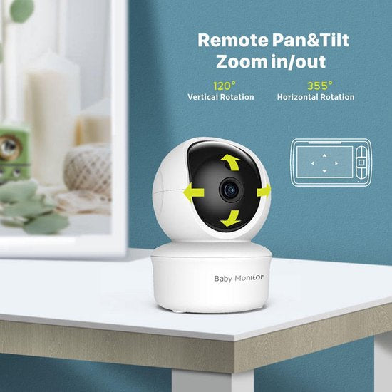 Baby Monitor PTZ - Secure & Private - No WiFi, Long Range & 24h Battery