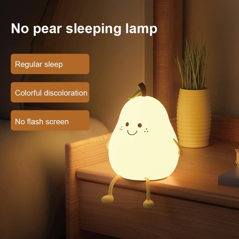 Pear-Shaped Rechargeable LED Night Light – Soft & Cute Design