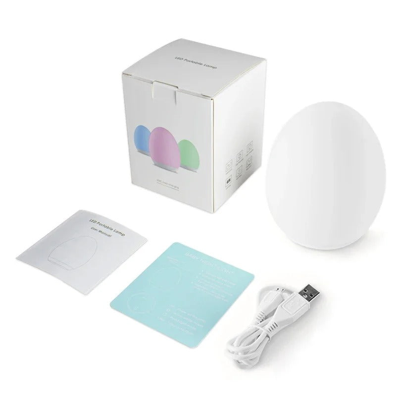 USB Rechargeable Egg Lamp - Soft LED Night Light for Babies